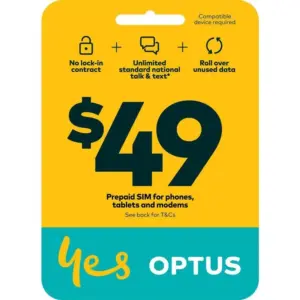 Optus $49 4G/5G Prepaid Sim Card Starter Kit Pack